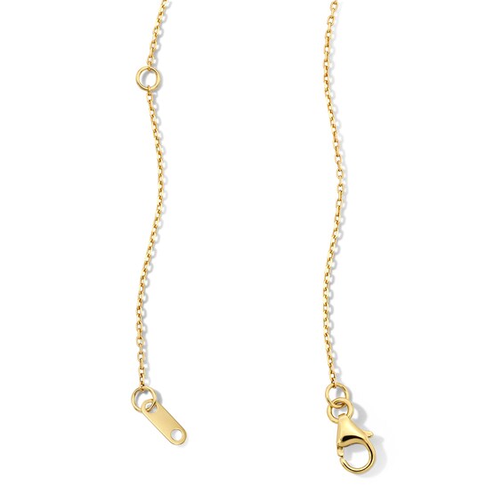 Certified Ruby Heart Outline Necklace in 10K Gold - 19"