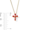 Thumbnail Image 3 of Certified Ruby Cross Necklace in 10K Gold - 19"
