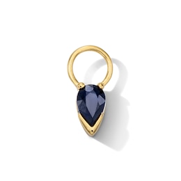 Pear-Shaped Blue Sapphire Earring Charm in Sterling Silver with 18K Gold Plate