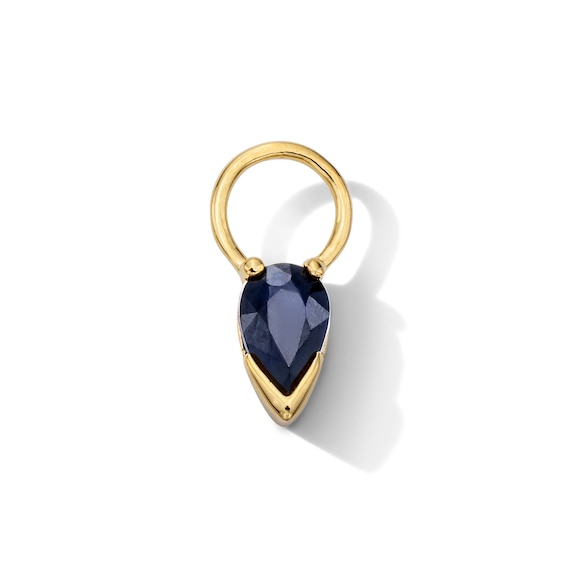 Pear-Shaped Blue Sapphire Earring Charm in Sterling Silver with 18K Gold Plate