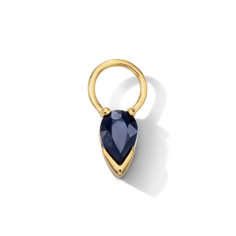 Main Image 1 of Pear-Shaped Blue Sapphire Earring Charm in Sterling Silver with 18K Gold Plate