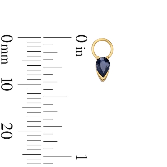 Pear-Shaped Blue Sapphire Earring Charm in Sterling Silver with 18K Gold Plate