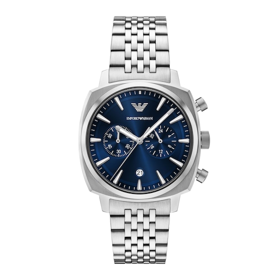 Men's Emporio Armani Chronograph Stainless Steel Watch with Navy Blue Dial (Model: Ar11688)