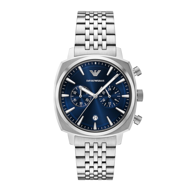 Main Image 1 of Men's Emporio Armani Chronograph Stainless Steel Watch with Navy Blue Dial (Model: AR11688)