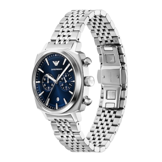 Men's Emporio Armani Chronograph Stainless Steel Watch with Navy Blue Dial (Model: Ar11688)
