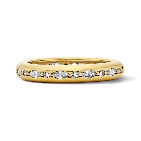 3/8 CT. T.w. Lab-Grown Diamond Pinky/Midi Ring in Sterling Silver with 18K Gold Plate (F/Vs2)