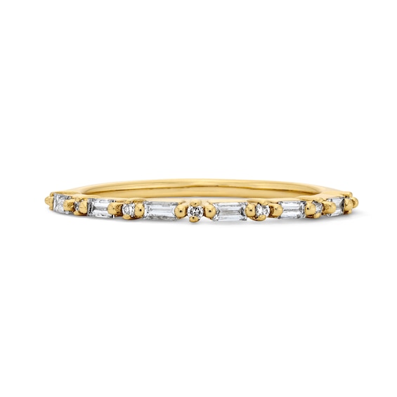 1/6 CT. T.w. Lab-Grown Diamond Pinky/Midi Ring in Sterling Silver with 18K Gold Plate (F/Vs2)