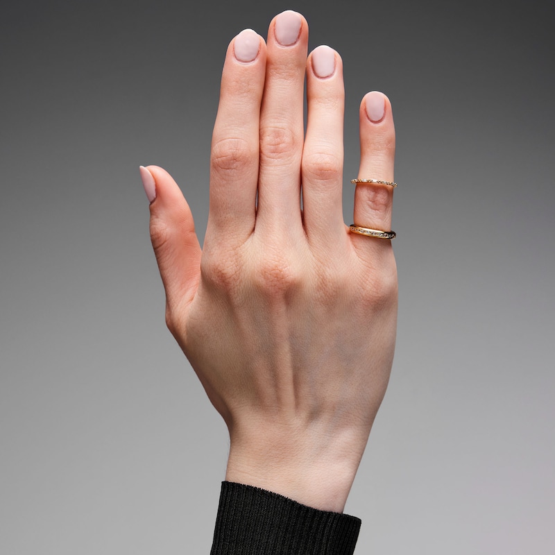Main Image 2 of 1/6 CT. T.W. Lab-Grown Diamond Pinky/Midi Ring in Sterling Silver with 18K Gold Plate (F/VS2)