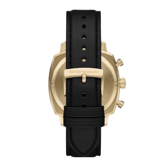 Men's Emporio Armani Chronograph Gold-Tone IP Stainless Steel Watch with Black Dial (Model: Ar11690)