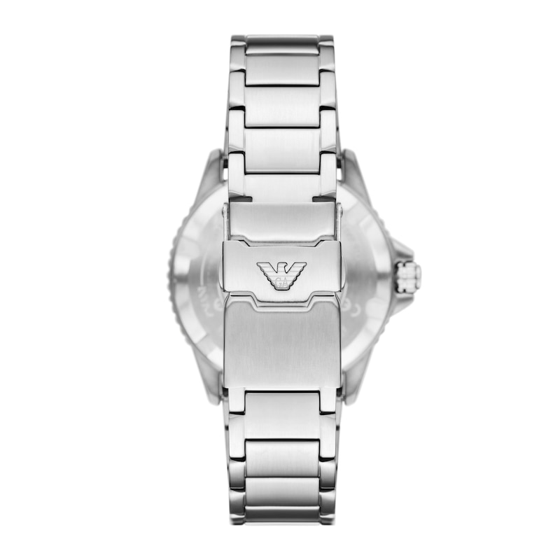 Main Image 5 of Men's Emporio Armani World Explorer Solar-Powered Stainless Steel Watch with Green Dial (Model: AR11698)