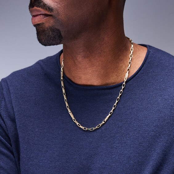 5.0mm Paper Clip Chain Necklace in Sterling Silver with 10K Gold Plate - 22"