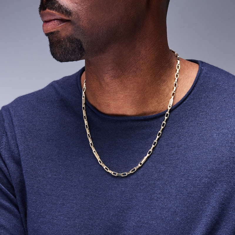 Main Image 2 of 5.0mm Paper Clip Chain Necklace in Sterling Silver with 10K Gold Plate - 22"