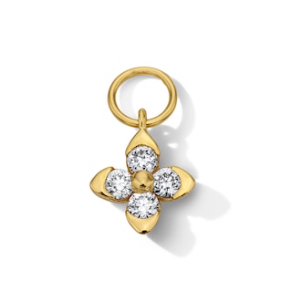1/8 CT. T.W. Lab-Grown Diamond Clover Earring Charm in Sterling Silver with 18K Gold Plate (F/VS2)