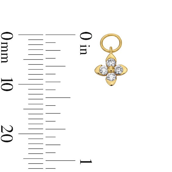 1/8 CT. T.w. Lab-Grown Diamond Clover Earring Charm in Sterling Silver with 18K Gold Plate (F/Vs2)