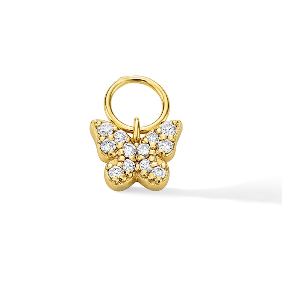 1/20 Ct.t.w. Lab-Grown Diamond Butterfly Earring Charm in Sterling Silver with 18K Gold Plate (F/Vs2)