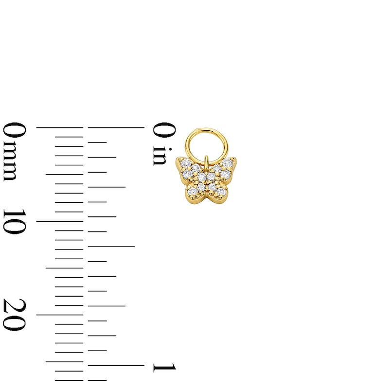 Main Image 3 of 1/20 CT.T.W. Lab-Grown Diamond Butterfly Earring Charm in Sterling Silver with 18K Gold Plate (F/VS2)