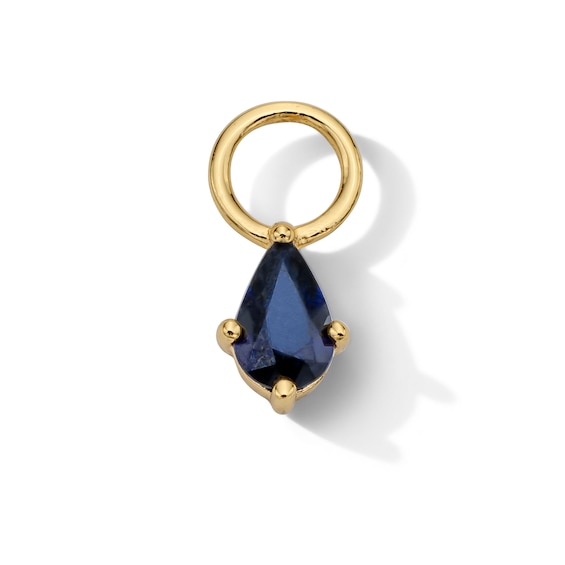 Pear-Shaped Blue Sapphire Earring Charm in Sterling Silver with 18K Gold Plate