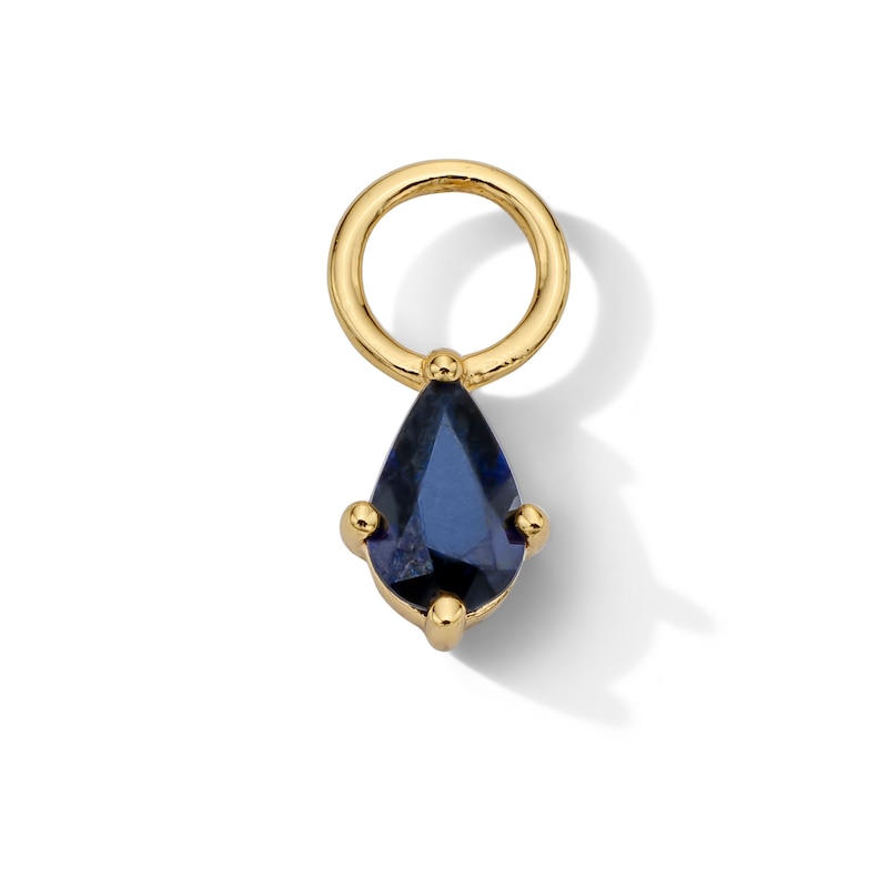 Main Image 1 of Pear-Shaped Blue Sapphire Earring Charm in Sterling Silver with 18K Gold Plate