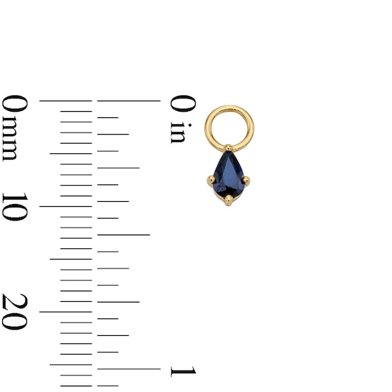 Pear-Shaped Blue Sapphire Earring Charm in Sterling Silver with 18K Gold Plate