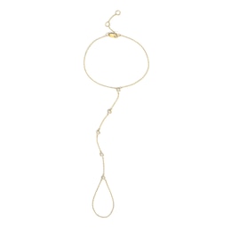 1/5 CT.T.W. Lab-Grown Diamond Bezel-Set Hand Chain Bracelet in Sterling Silver with 18K Gold Plate (F/VS2) - 7.0″