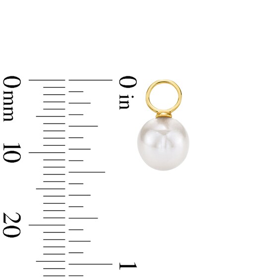 6.0mm Freshwater Cultured Pearl Earring Charm in Sterling Silver with 18K Gold Plate