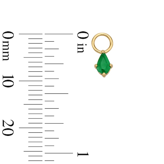 Pear-Shaped Emerald Earring Charm in Sterling Silver with 18K Gold Plate