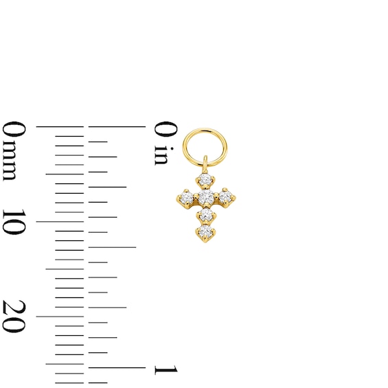 1/15 Ct.t.w. Lab-Grown Diamond Cross Earring Charm in Sterling Silver with 18K Gold Plate (F/Vs2)