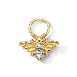 Lab-Grown Diamond Accent Bee Earring Charm in Sterling Silver with 18K Gold Plate (F/VS2)