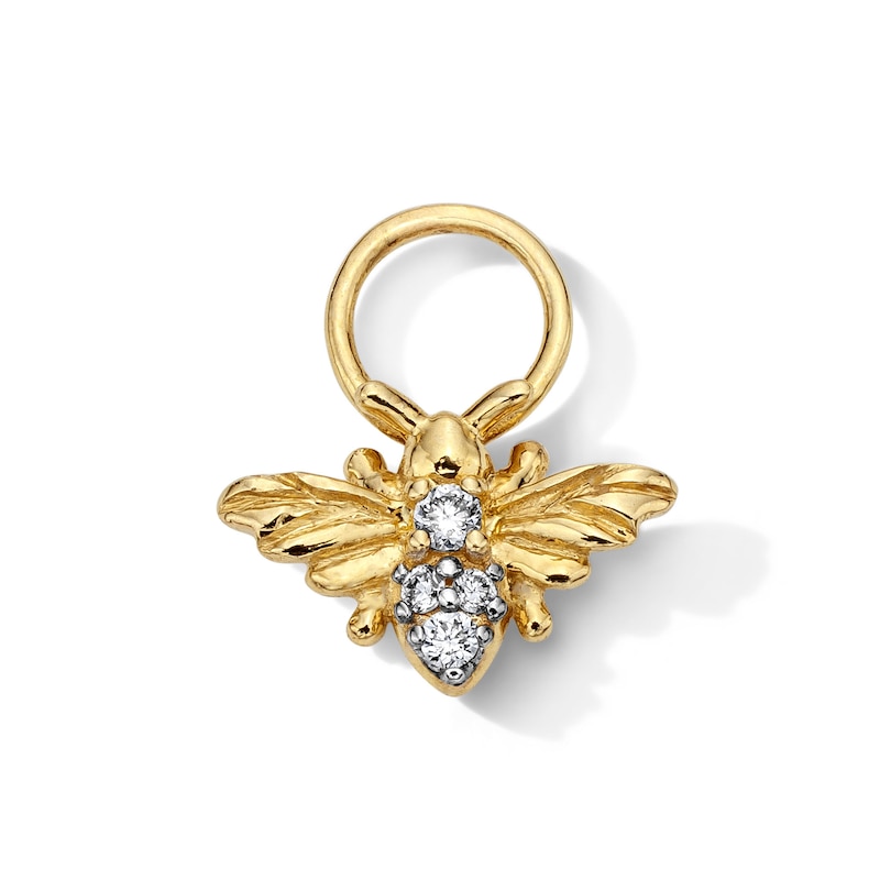 Main Image 1 of Lab-Grown Diamond Accent Bee Earring Charm in Sterling Silver with 18K Gold Plate (F/VS2)