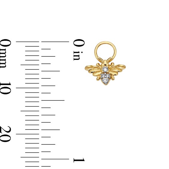 Lab-Grown Diamond Accent Bee Earring Charm in Sterling Silver with 18K Gold Plate (F/Vs2)