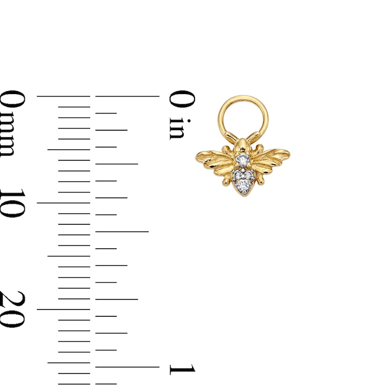 Main Image 3 of Lab-Grown Diamond Accent Bee Earring Charm in Sterling Silver with 18K Gold Plate (F/VS2)