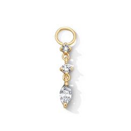 1/5 CT. T.W. Marquise and Round Lab-Grown Diamond Earring Charm in Sterling Silver with 18K Gold Plate (F/VS2)