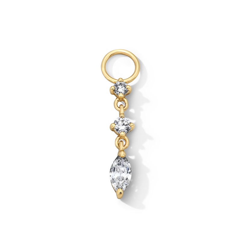 Main Image 1 of 1/5 CT. T.W. Marquise and Round Lab-Grown Diamond Earring Charm in Sterling Silver with 18K Gold Plate (F/VS2)