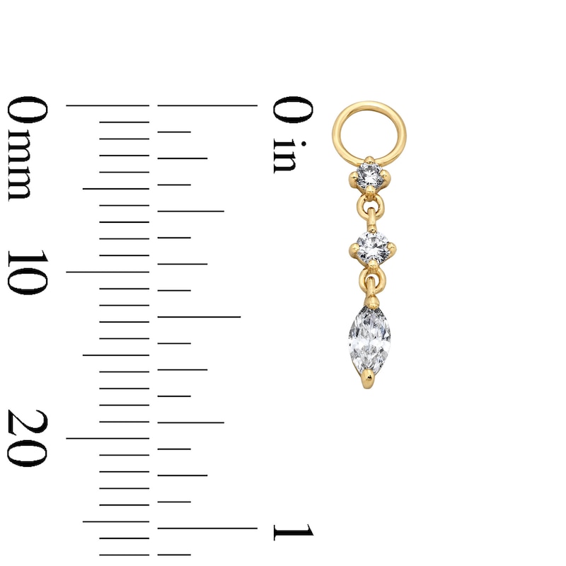 Main Image 3 of 1/5 CT. T.W. Marquise and Round Lab-Grown Diamond Earring Charm in Sterling Silver with 18K Gold Plate (F/VS2)