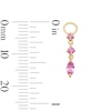 Thumbnail Image 3 of Marquise and Round Pink Sapphire Earring Charm in Sterling Silver with 18K Gold Plate