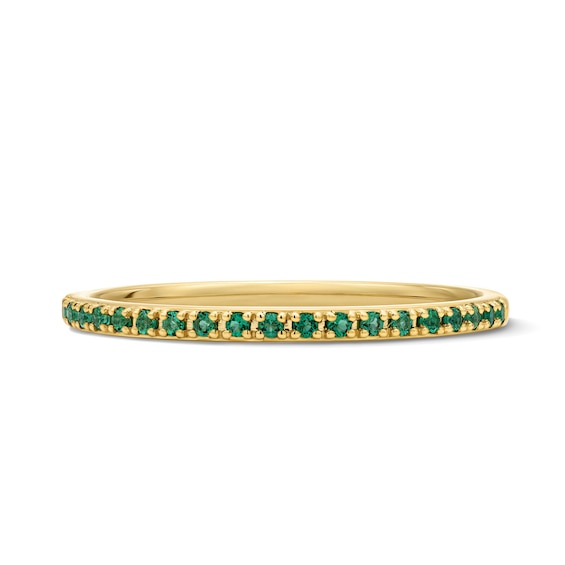 Emerald Stackable Band in 10K Yellow Gold
