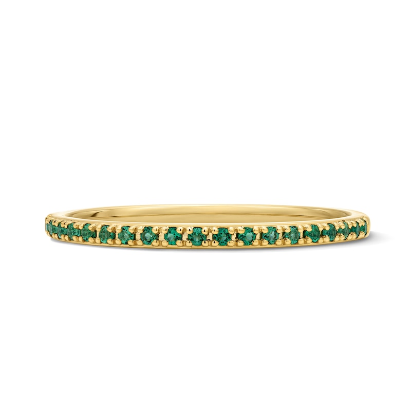 Main Image 1 of Emerald Stackable Band in 10K Yellow Gold