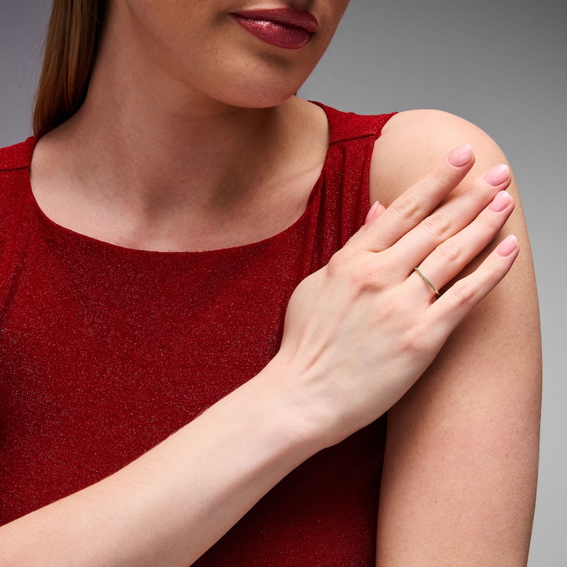 Main Image 2 of Emerald Stackable Band in 10K Yellow Gold