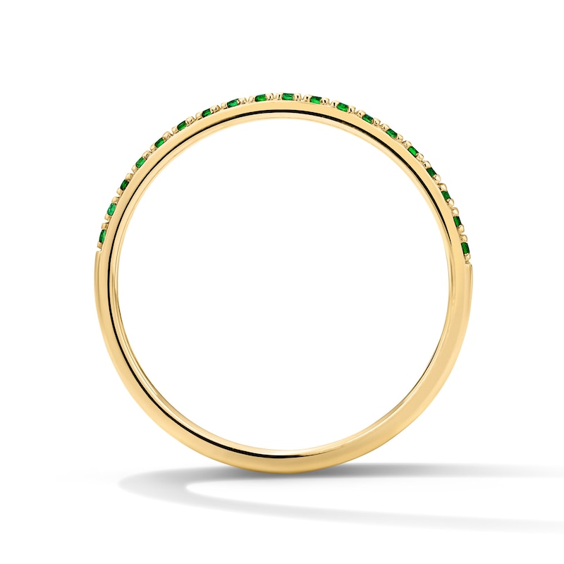 Main Image 3 of Emerald Stackable Band in 10K Yellow Gold