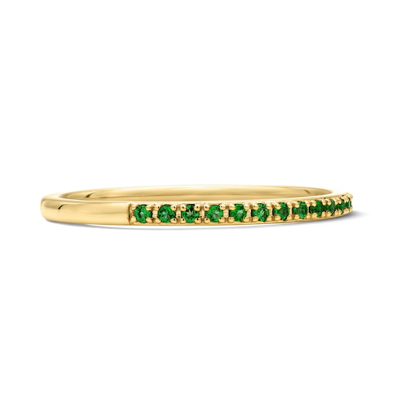Emerald Stackable Band in 10K Yellow Gold