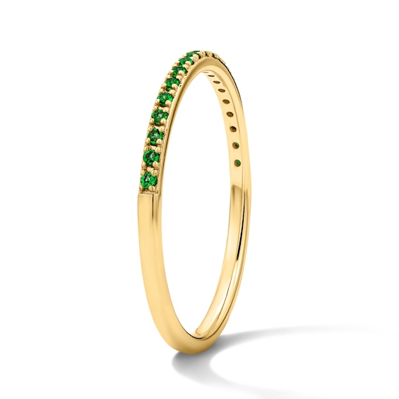 Emerald Stackable Band in 10K Yellow Gold