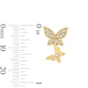 Thumbnail Image 2 of 1/6 CT. T.W. Diamond Double Butterfly Drop Earrings in 10K Gold