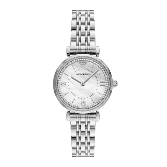 Ladies' Emporio Armani Stainless Steel Watch with Mother-of-Pearl Dial (Model: Ar11701)