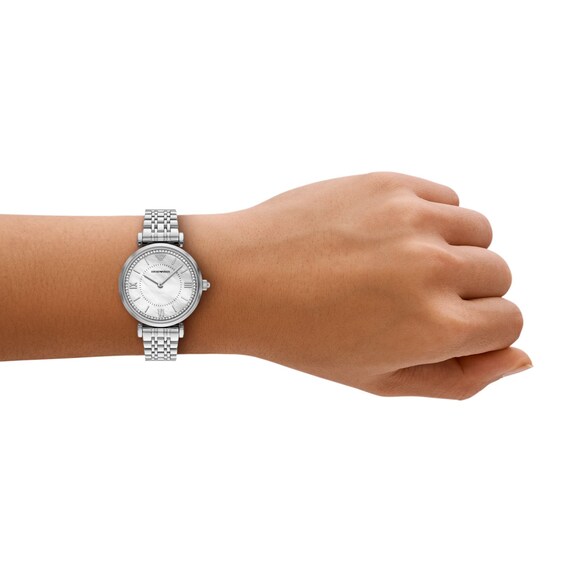 Ladies' Emporio Armani Stainless Steel Watch with Mother-of-Pearl Dial (Model: Ar11701)