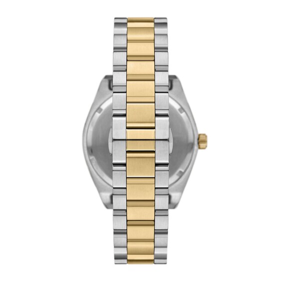 Men's Emporio Armani Two-Tone IP Stainless Steel Watch with Black Dial (Model: Ar11715)