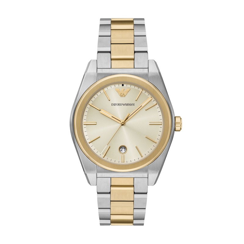 Main Image 1 of Men's Emporio Armani Two-Tone IP Stainless Steel Watch with Cream Dial (Model: AR11716)