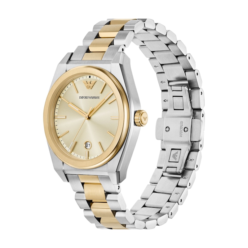 Main Image 4 of Men's Emporio Armani Two-Tone IP Stainless Steel Watch with Cream Dial (Model: AR11716)