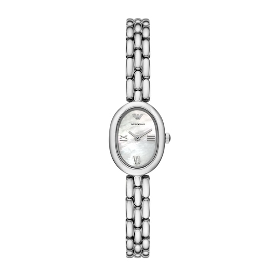 Ladies' Emporio Armani Stainless Steel Watch with Mother-of-Pearl Dial (Model: Ar11720)