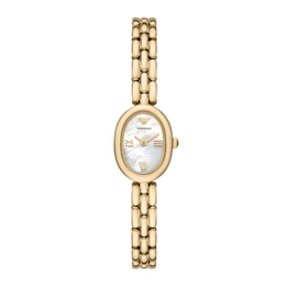 Ladies' Emporio Armani Gold-Tone IP Stainless Steel Watch with Mother-of-Pearl Dial (Model: AR11721)
