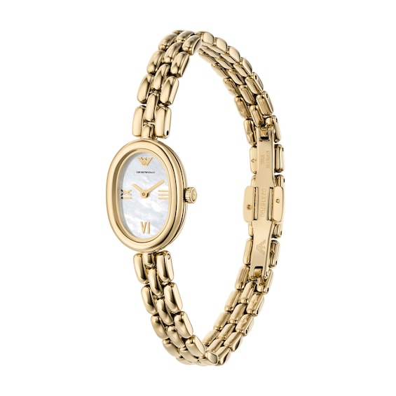 Ladies' Emporio Armani Gold-Tone IP Stainless Steel Watch with Mother-of-Pearl Dial (Model: Ar11721)